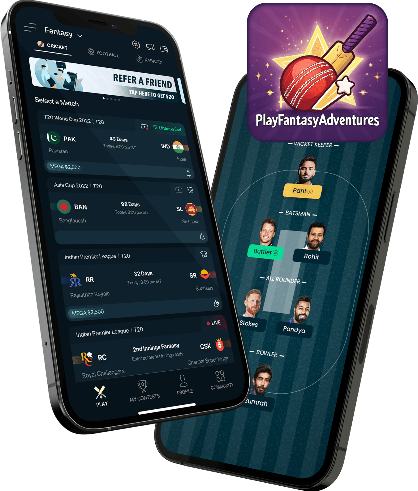 PLAYFANTASYADVENTURES - Fantasy Cricket